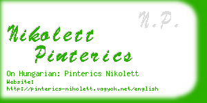 nikolett pinterics business card